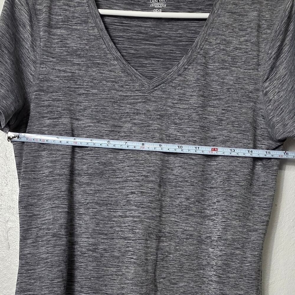 Athletic Works T-Shirt Women's Size S Gray Heather V-neck Activewear Short Slv - Picture 5 of 6
